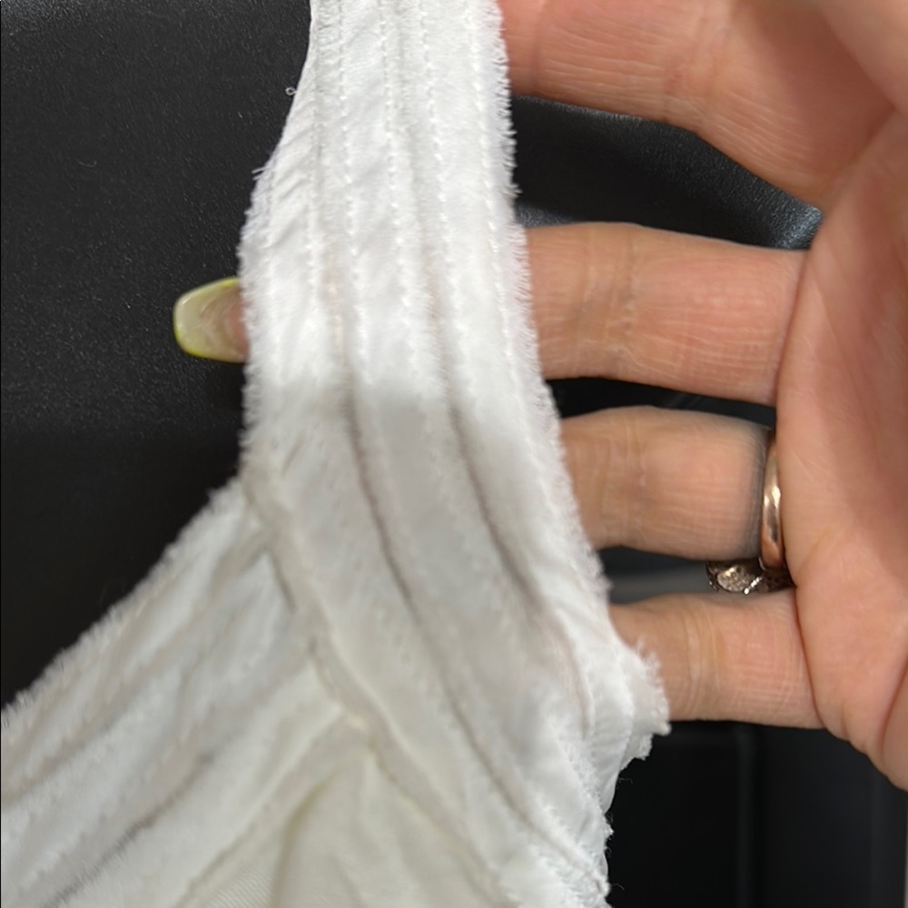 White Ruffled Women's Tank Top - Picture 3 of 8